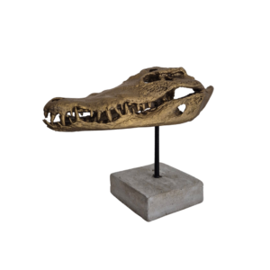 Crocodile Skull Metallic - 13cm