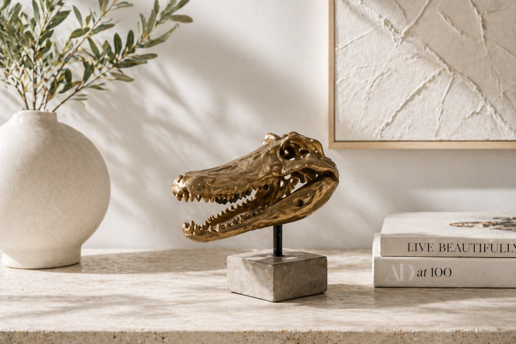 ethical alternative to animal skull decor modern sculpture
