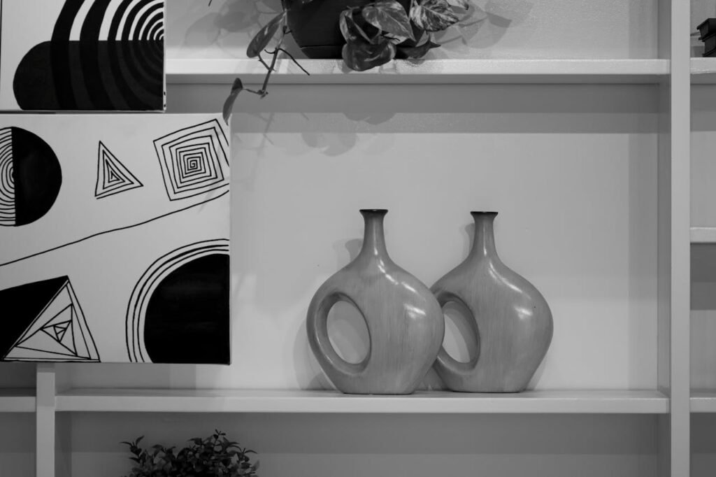 modern sculptural decor styled in contemporary home
